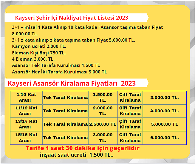 2023 kayseri evden eve nakliyat